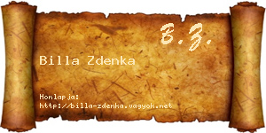 Billa Zdenka névjegykártya